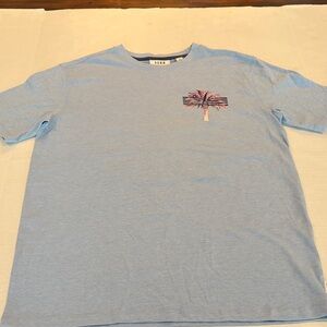 ROWN Men’s Small Blue Palm Tree Graphic T-Shirt